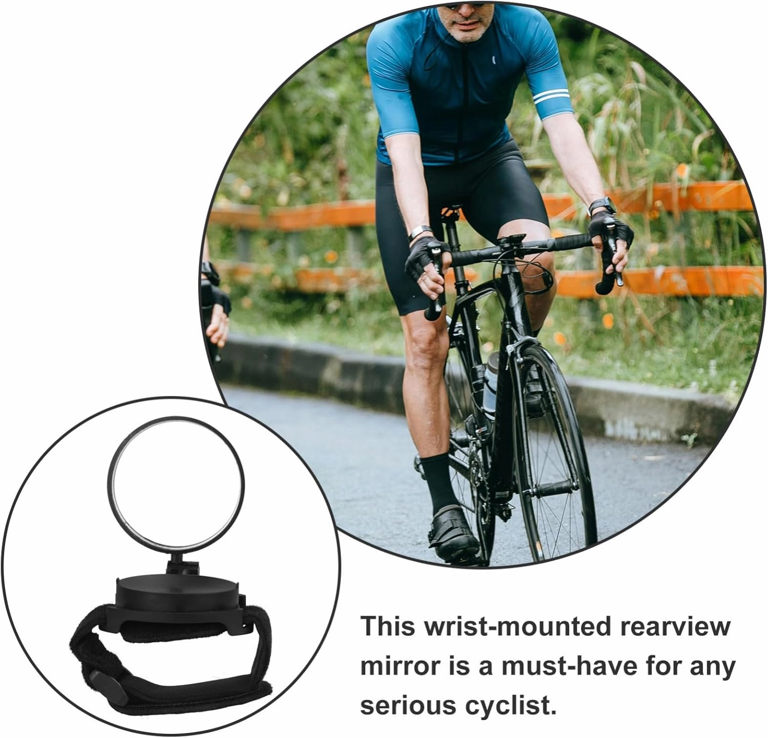 Happyyami 3pcs Wristband Rear View Mirror for Rotatable Bike Mirror Lightweight Convex Design for Enhanced Safety for Mountain and Road Cycling