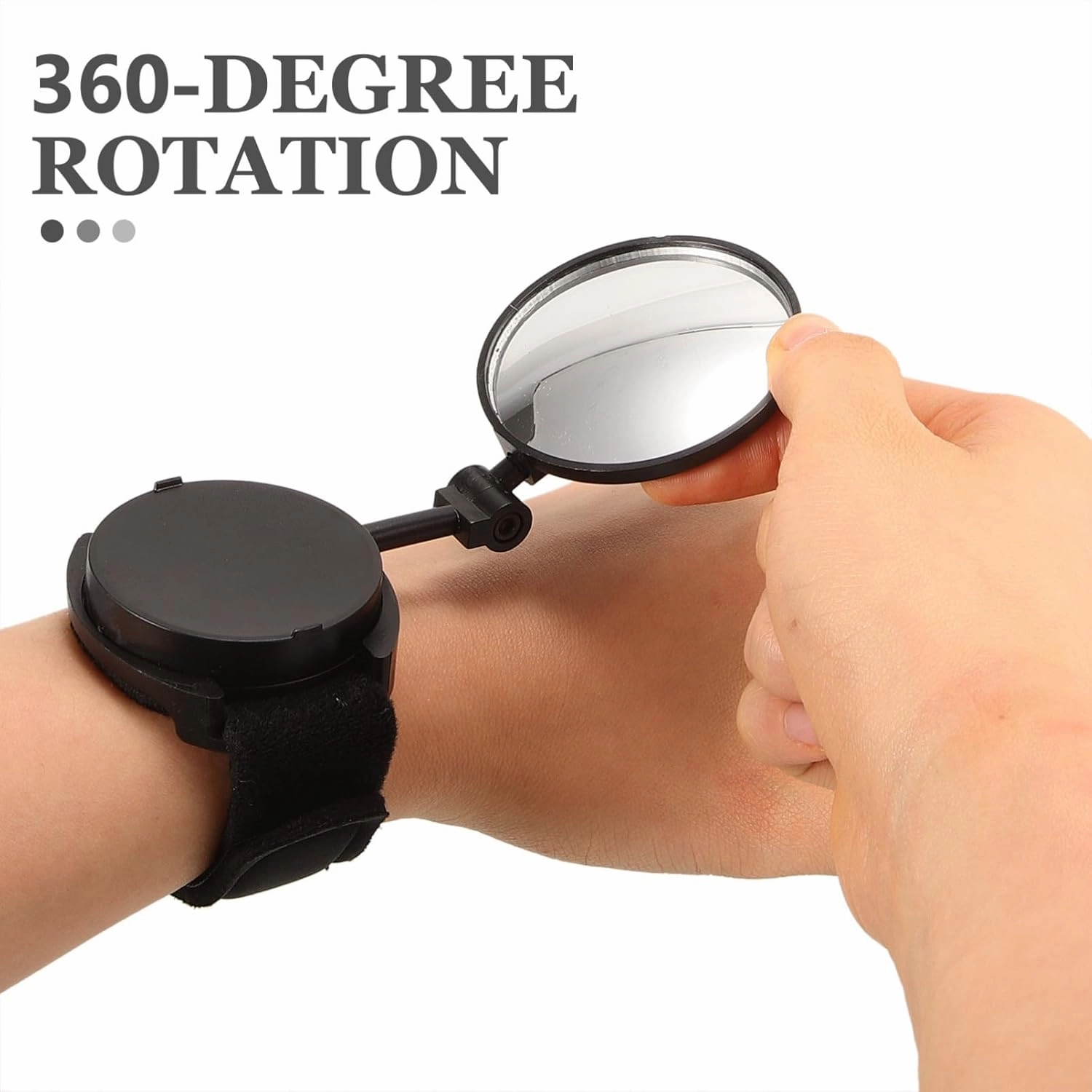 Happyyami 3pcs Wristband Rear View Mirror for Rotatable Bike Mirror Lightweight Convex Design for Enhanced Safety for Mountain and Road Cycling