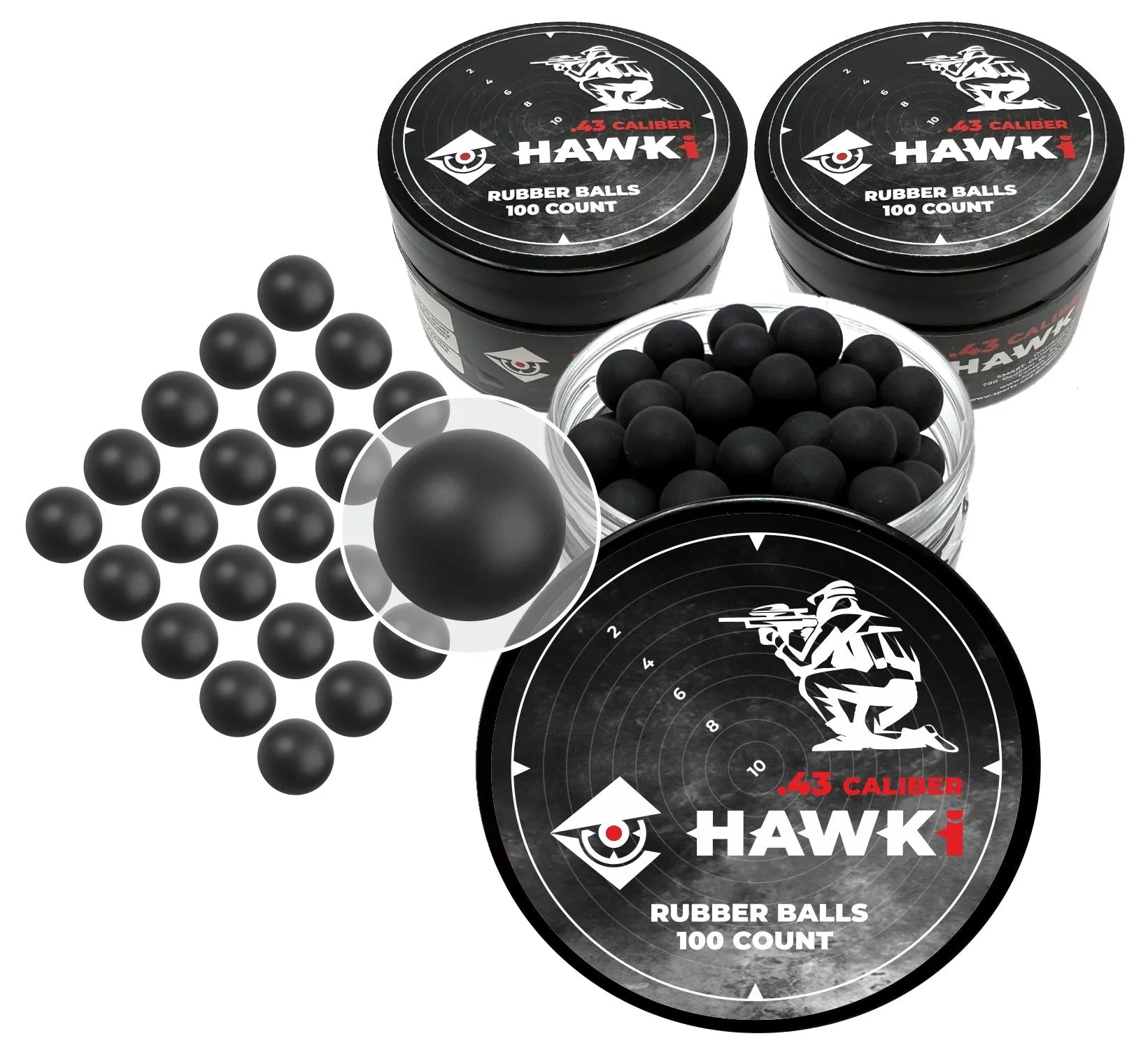 Hawki .43 Caliber Reusable Training Rubber Balls for Paintball Guns Self-Defense | Home-Defense