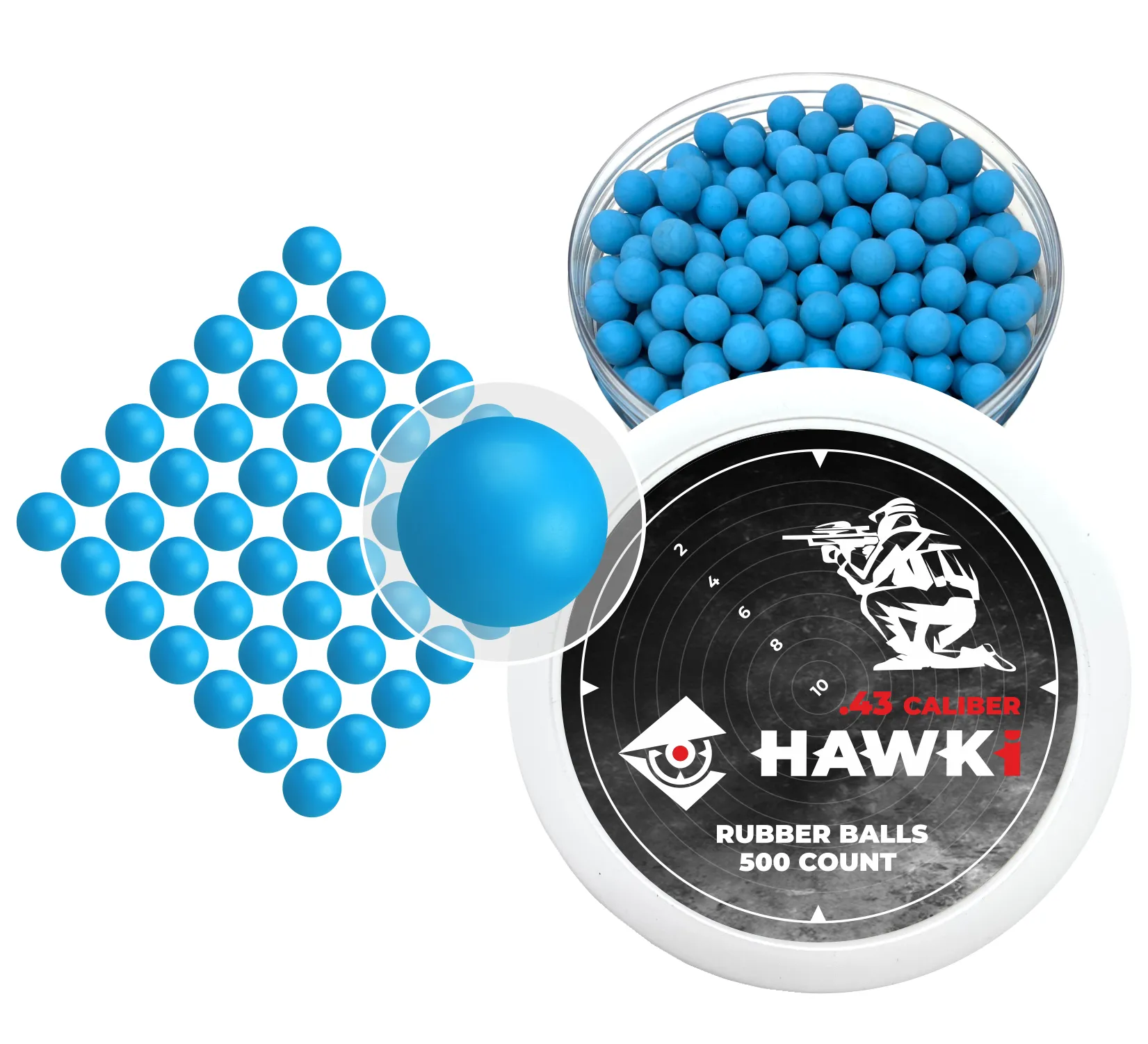 Hawki .43 Caliber Reusable Training Rubber Balls for Paintball Guns Self-Defense | Home-Defense