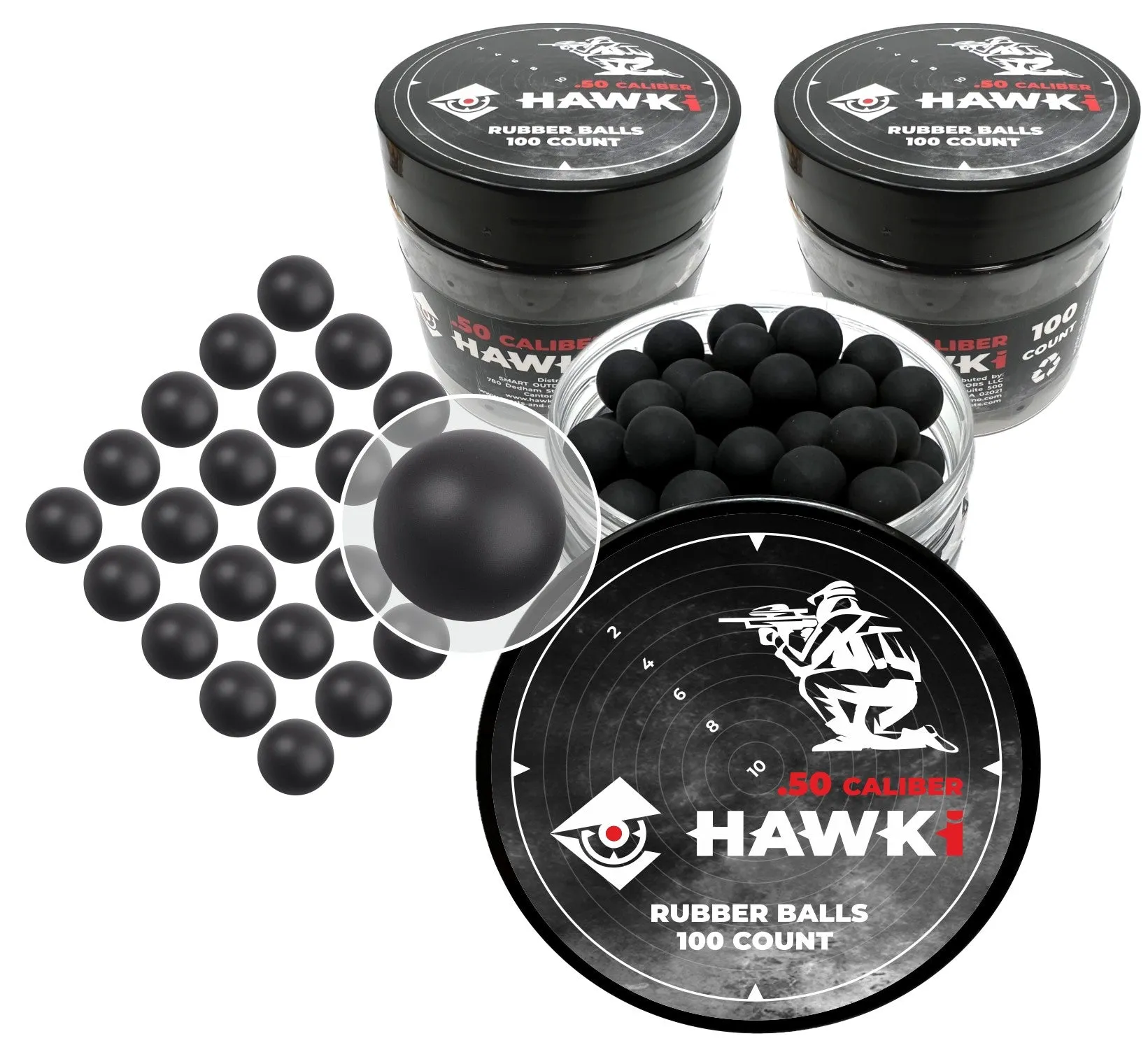 Hawki .50 Caliber Reusable Training Rubber Balls for Paintball Guns Self-Defense | Home-Defense