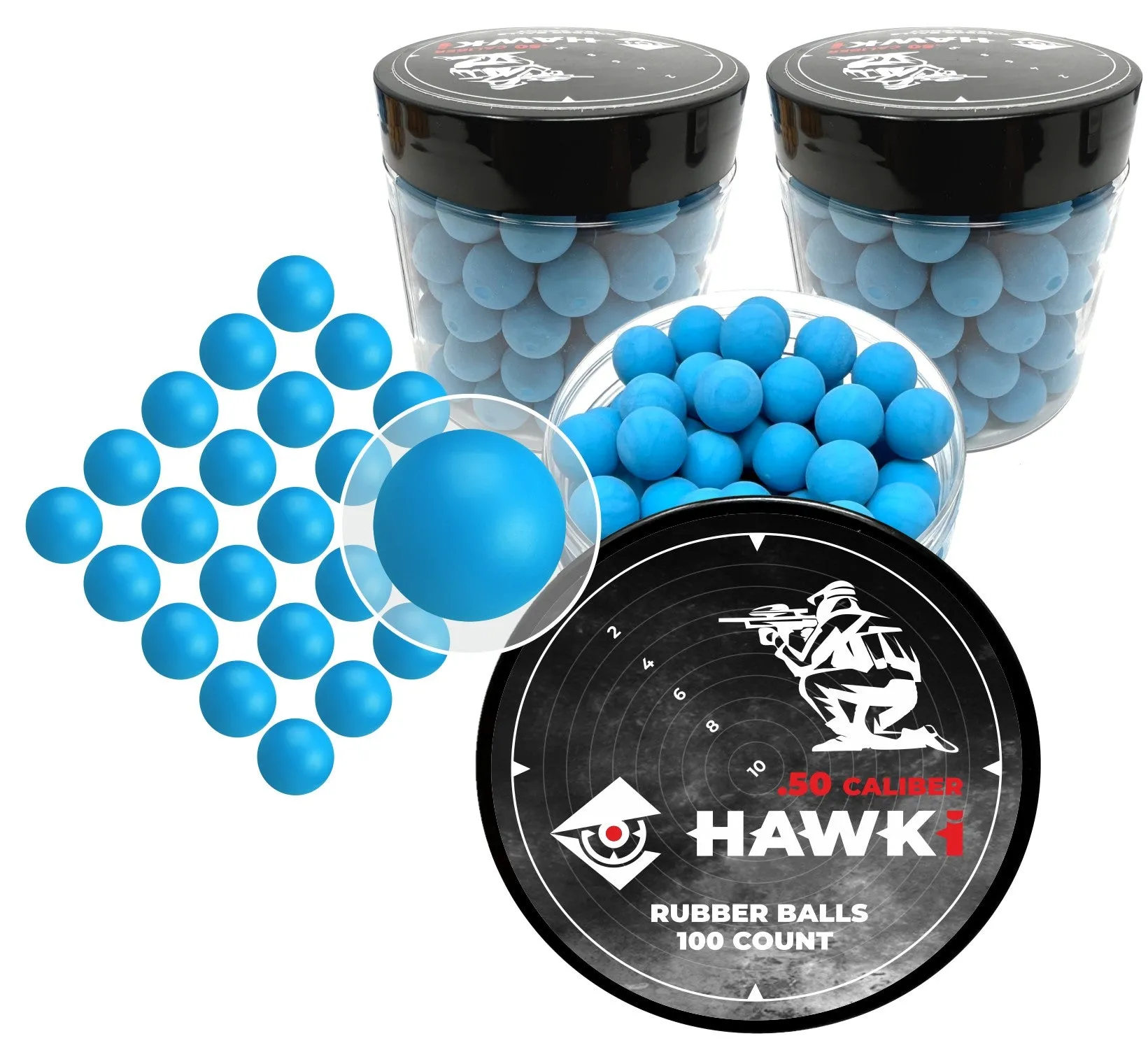 Hawki .50 Caliber Reusable Training Rubber Balls for Paintball Guns Self-Defense | Home-Defense