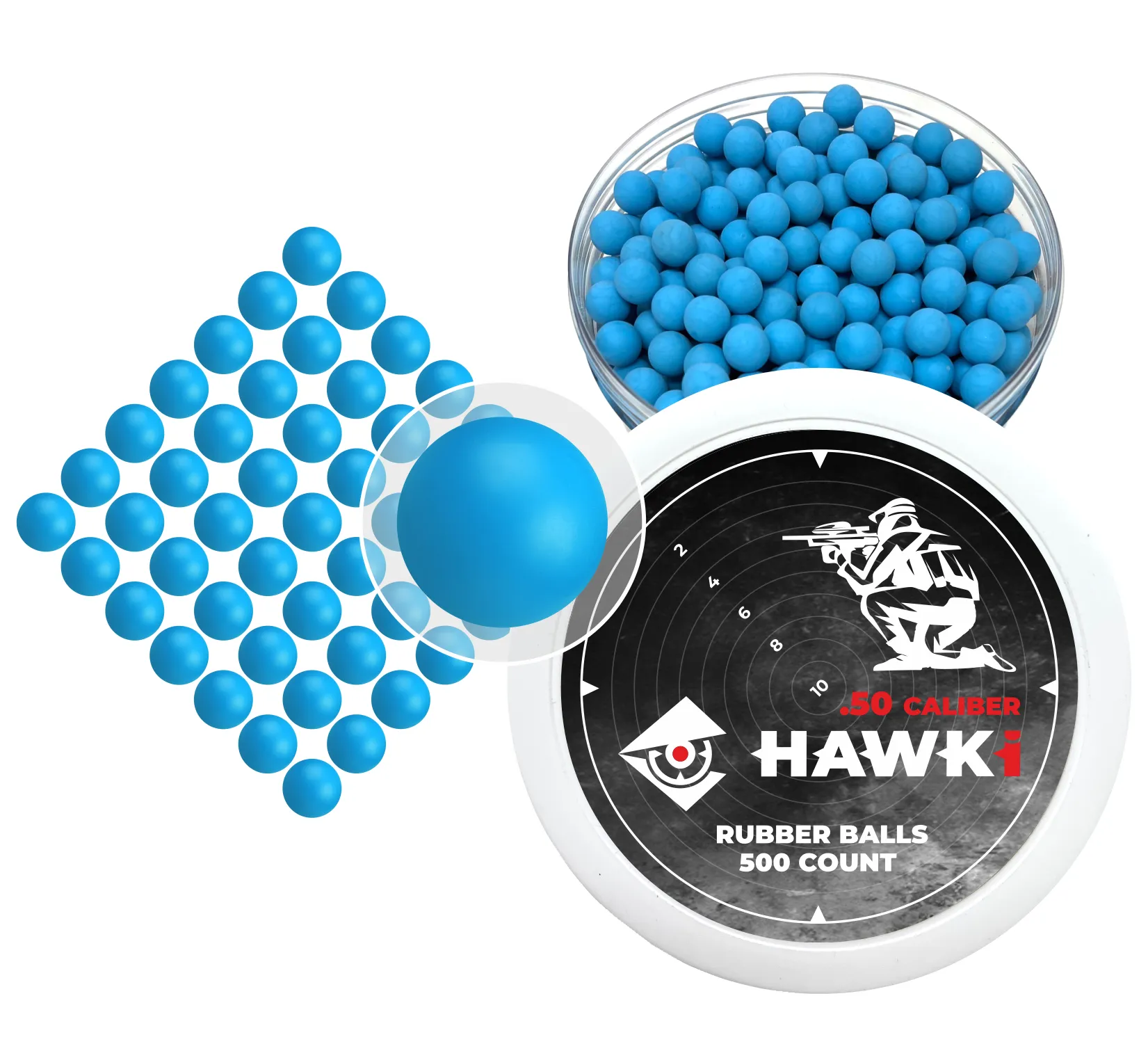 Hawki .50 Caliber Reusable Training Rubber Balls for Paintball Guns Self-Defense | Home-Defense