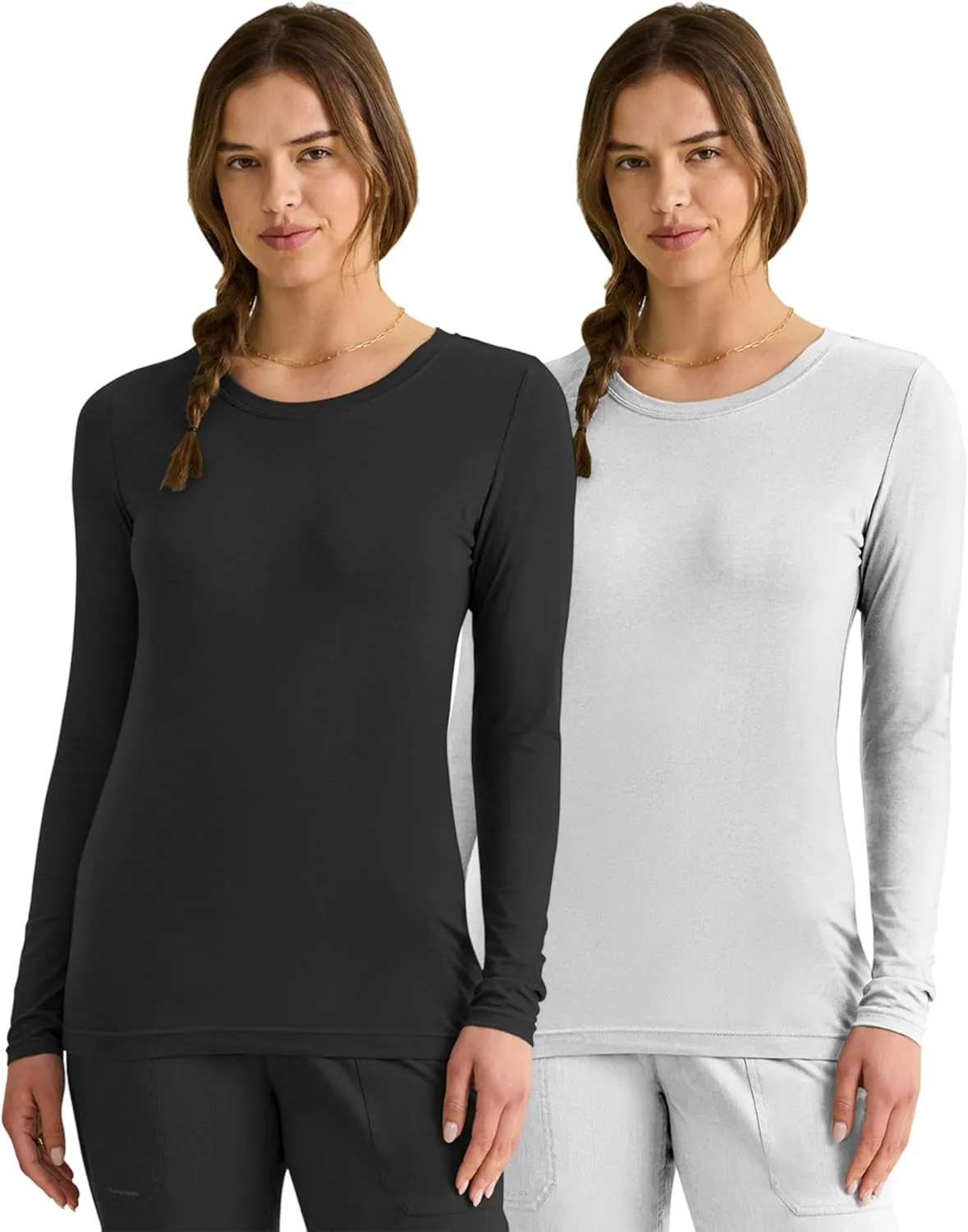 Healing Hands Women's Underscrub Soft Knit Melissa Longsleeve Scrub Tee with Breathable & Easy Care Fabric 5047