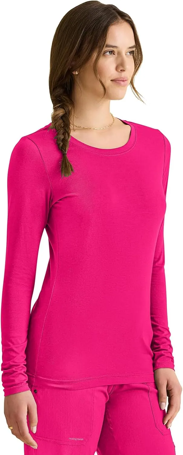 Healing Hands Women's Underscrub Soft Knit Melissa Longsleeve Scrub Tee with Breathable & Easy Care Fabric 5047
