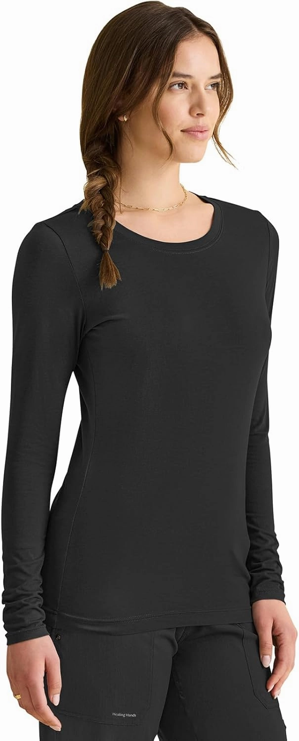 Healing Hands Women's Underscrub Soft Knit Melissa Longsleeve Scrub Tee with Breathable & Easy Care Fabric 5047