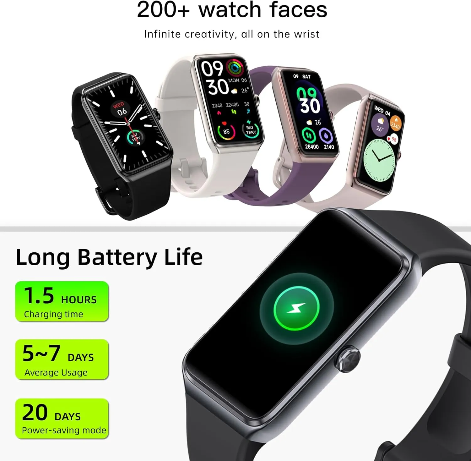 Health Fitness Tracker, Smart Activity Tracker with 24/7 Heart Rate Monitor, Blood Oxygen, Sleep Tracker, Calories & Step Counter, 14-Day Battery, IP67 Waterproof, for Android & iPhone Women & Men