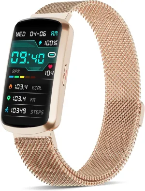 Health Fitness Tracker, Smart Watch with 24/7 Heart Rate and Blood Pressure Monitor, Activity Tracker with Blood Oxygen, 120 Sport Mode Waterproof Sleep Tracker for Women Men