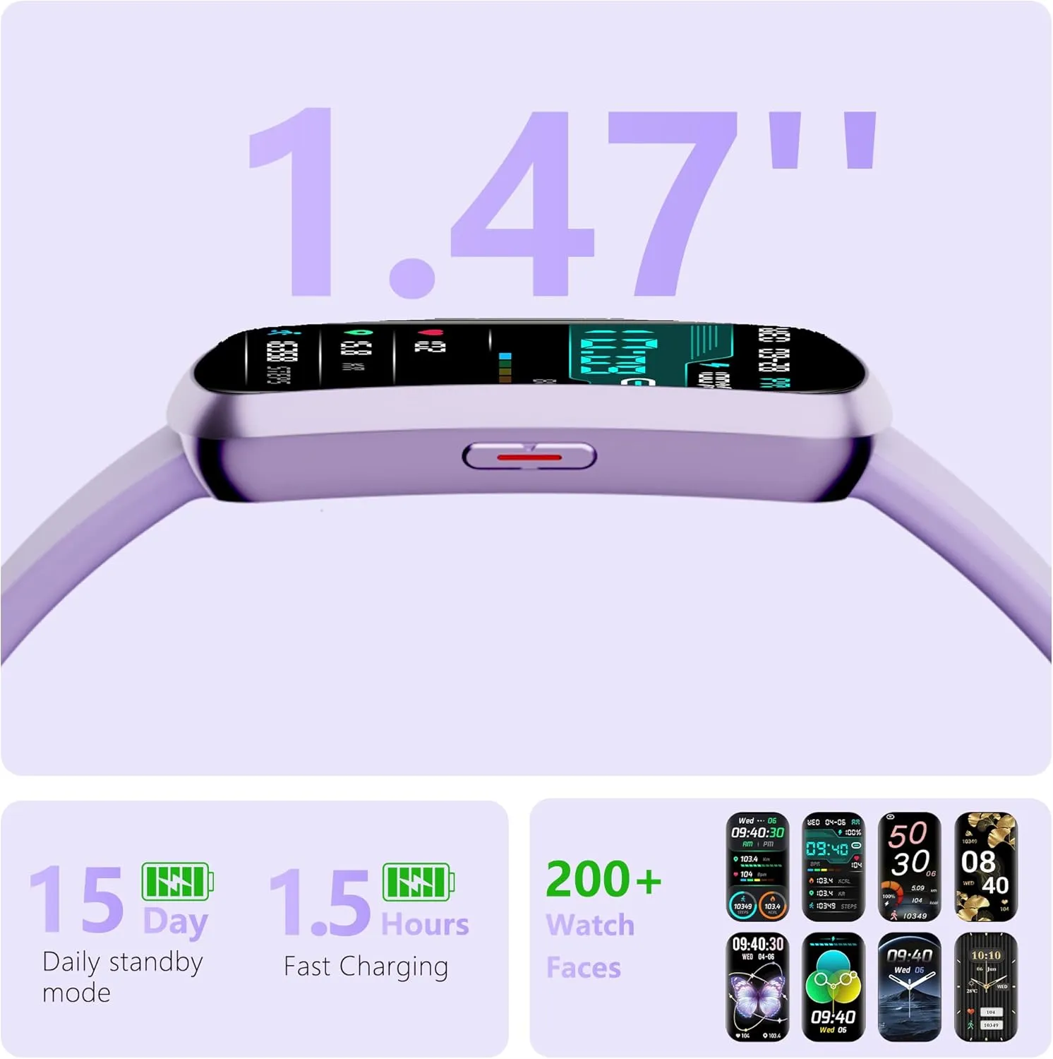 Health Fitness Tracker, Smart Watch with 24/7 Heart Rate and Blood Pressure Monitor, Activity Tracker with Blood Oxygen, 120 Sport Mode Waterproof Sleep Tracker for Women Men