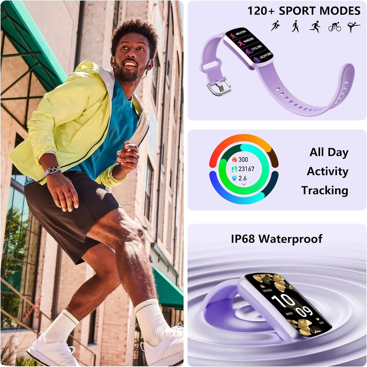 Health Fitness Tracker, Smart Watch with 24/7 Heart Rate and Blood Pressure Monitor, Activity Tracker with Blood Oxygen, 120 Sport Mode Waterproof Sleep Tracker for Women Men
