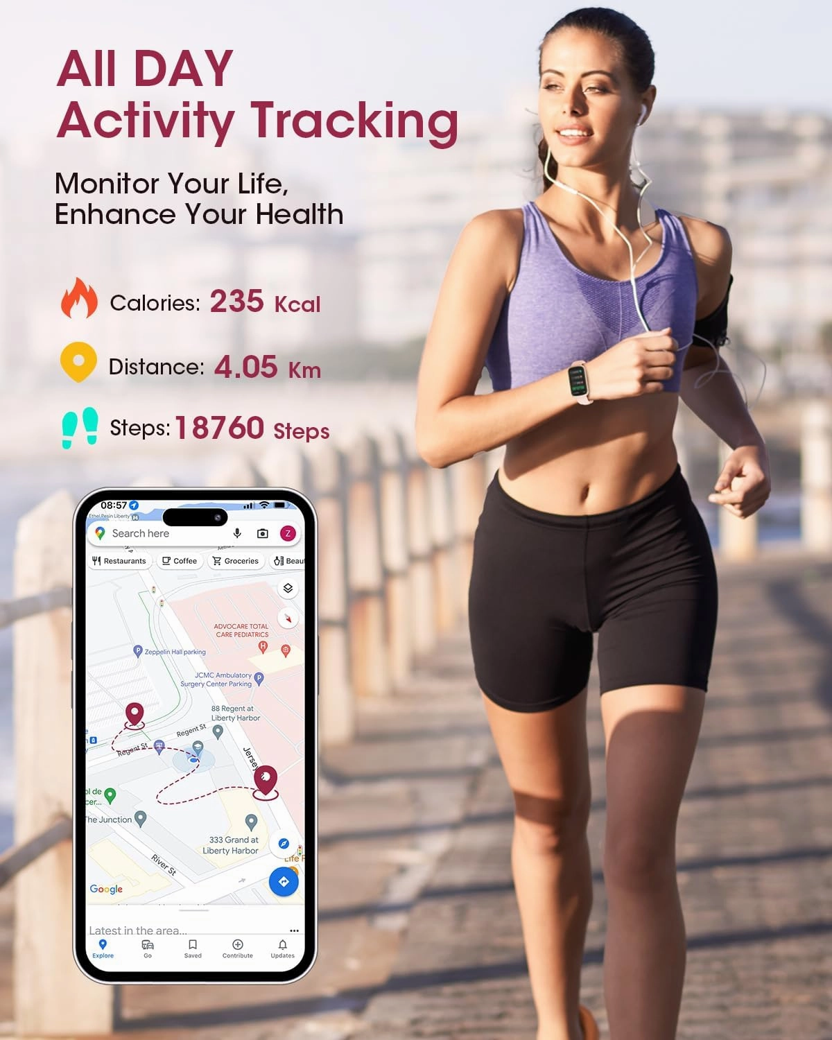 Health Fitness Tracker for Men Women: 24H Heart Rate Monitor Activity Trackers Blood Oxygen Sleep Step Calorie Tracking 5ATM Waterproof Fitness Smart Watches for Woman Compatible with iPhone Android