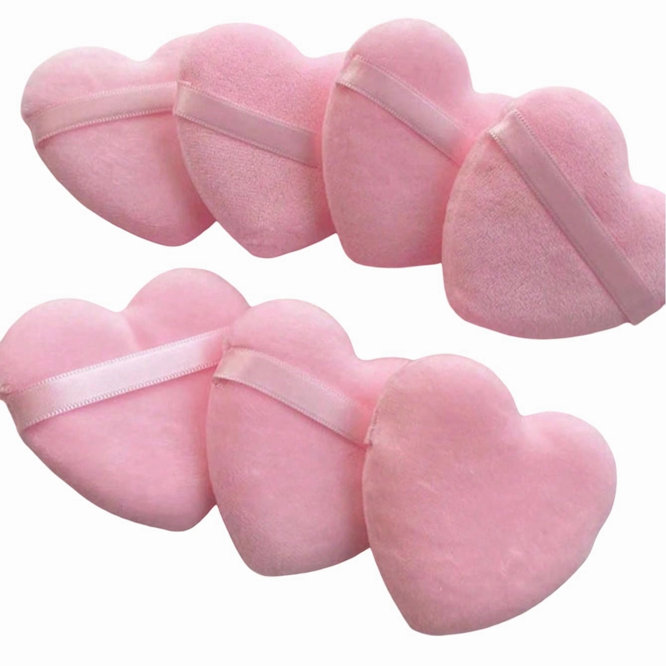 Heart Shaped Makeup Sponge Puff 8PCS – Soft Velvet Powder Puff and Beauty Blender Set, Reusable Pink Heart Makeup Applicator for Face, Foundation, and Blending – Soft Beauty Blender Sponge Tool