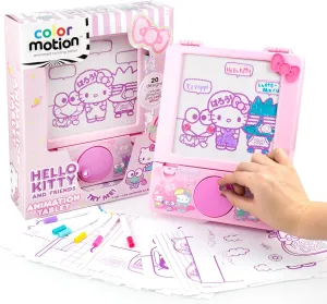 Hello Kitty and Friends Color Motion Animation Tablet - Turn Drawings Into Kitty With 20 Design Inserts, Coloring Markers, Drawing Pad, Sanrio Stuff, Sketch Pad, 8"W x 10.9"H