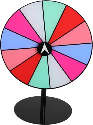 Hemoton Colorful Rotating Prize Wheel for Parties Editable Dry Erase Spinning Game Wheel with Stable Base for Home School and Corporate Events Fun Turntable for Prizes