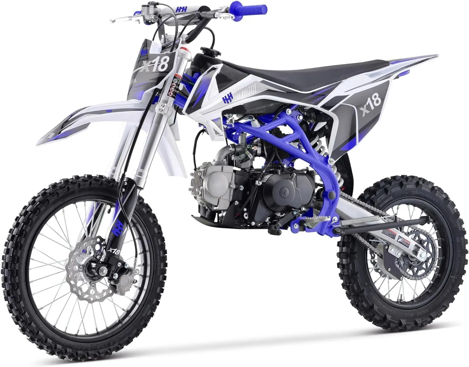 HHH 125cc Dirtbike X18 Dirt Bike DB X18 Racing DB18 Dirtbike 125cc 4 Speed Manual Clutch and Big Size Tires 17/14 inches