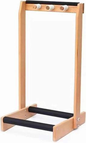 Home Commercial Tennis Racket Organizer Rack, Heavy Duty Wooden Badminton Racquet Guitars Display Stand with Removable Grill Block, for School/Ball Courts/Basemen