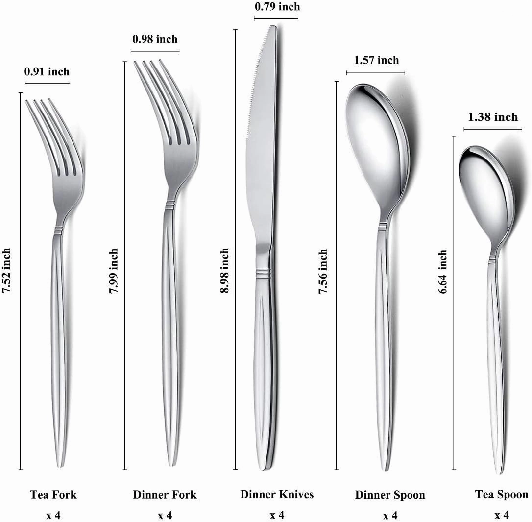 HOMQUEN Flatware Set 40 Pieces, Stainless Steel Silverware Set, Utensils Service for 8, Cutlery Set, Spoons And Forks Sets Dishwasher Safe (Mirror Polish)