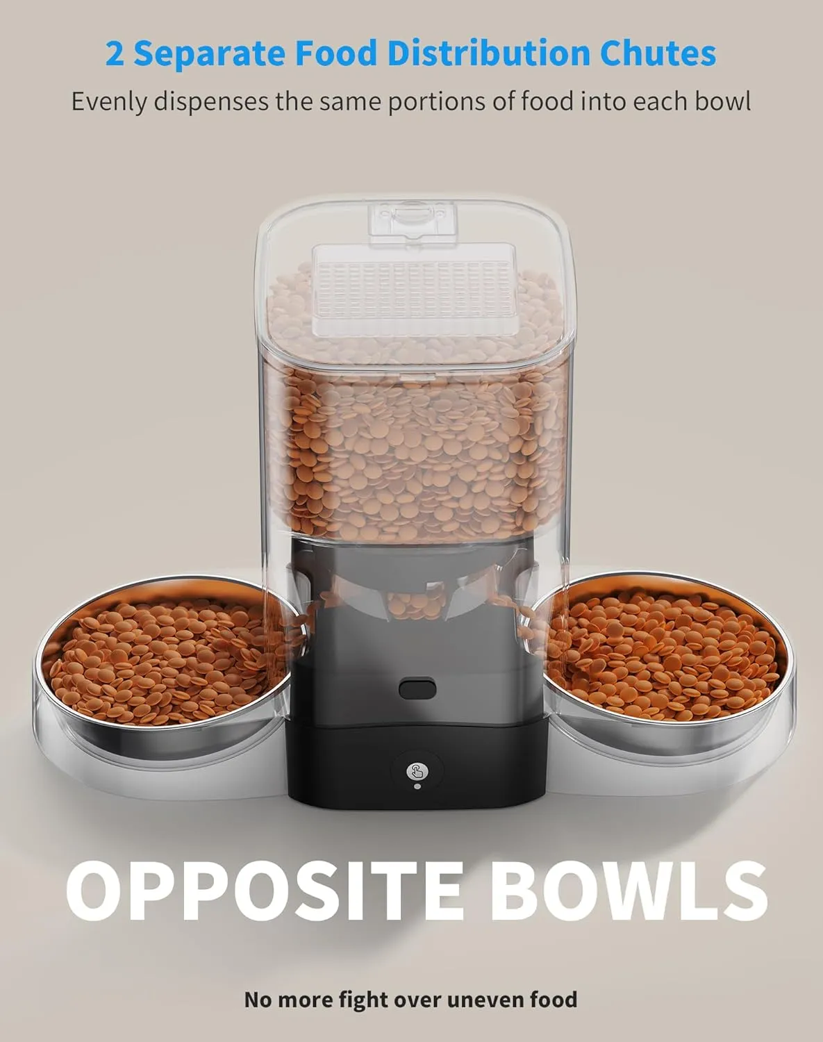 HoneyGuaridan 3.5L Automatic Cat Feeder for Two Cats, 2.4G WiFi Enabled Smart Feed Pet Feeder with Stainless Steel Bowl,APP Control Dispenser, Dual Power Supply,Desiccant Bag,10s Meal Call