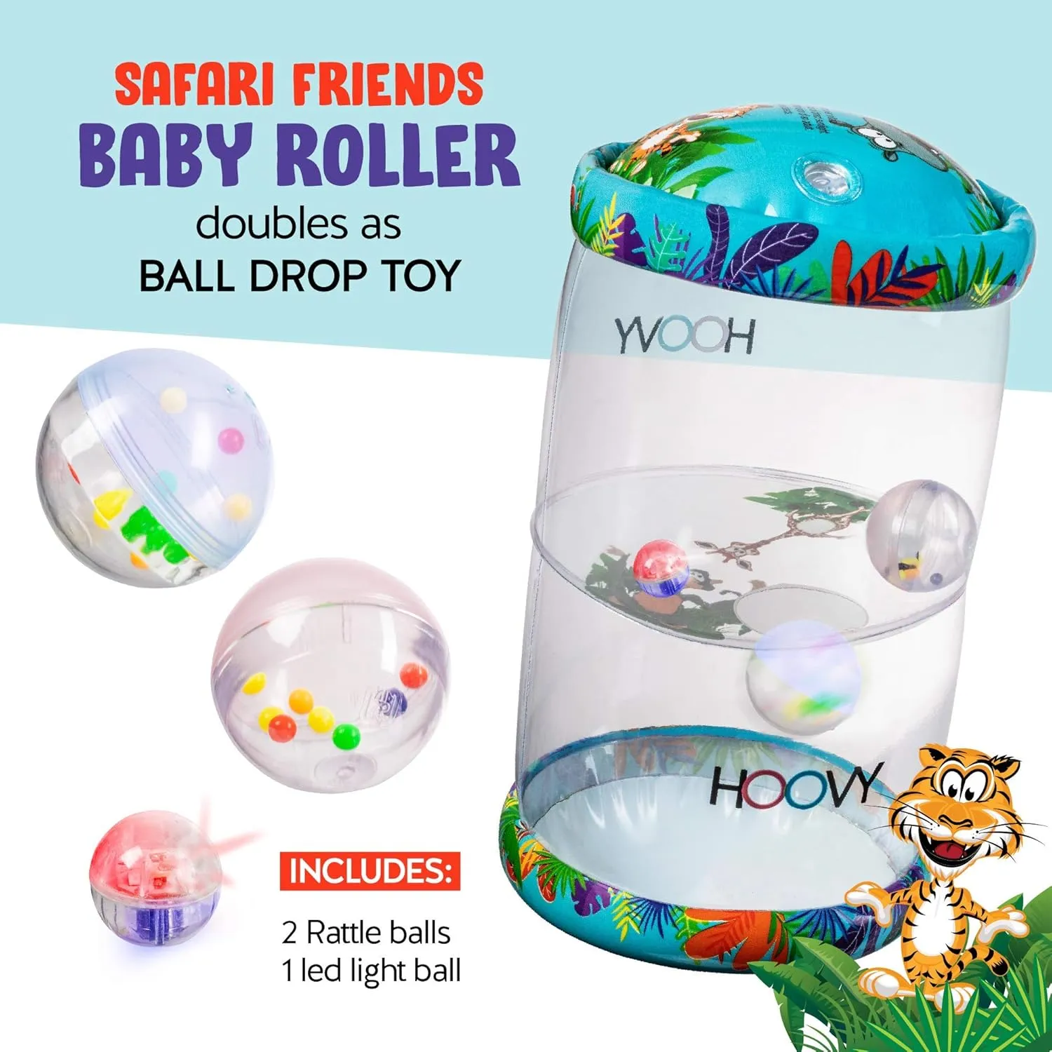Hoovy Infant Crawling Toys | Toys for Crawling Babies | Crawling Toys for Babies 6-12 Months | Beginner Crawl Along Baby Roller | Drop Maze Tummy Time Activity Center | Early Development Jumbo Roller