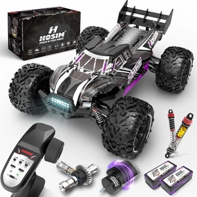 Hosim 1:10 Brushless RC Car for Adults Fast 68 Kmh, All Terrain High Speed Remote Control Car Hobby RC Trucks 4x4 Waterproof Electric Off Road Monster Trucks-Upgradeable to 3S Battery