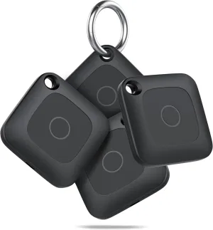 Hoxe Air Tracker, Key Finder Works with Find My App (iOS Only), Bluetooth Tracker Tag for Keys, Luggage, Suitcases and Pets, Loud Beep, Worldwide Tracking, Replaceable Battery, 4-Pack