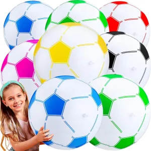 Hungdao Inflatable Soccer Ball Operation Large Beach Bulk Multicolored Toys Inflatable Ball Soccer Balls 16 Inch Before for Fun Pool Sports Party Favor