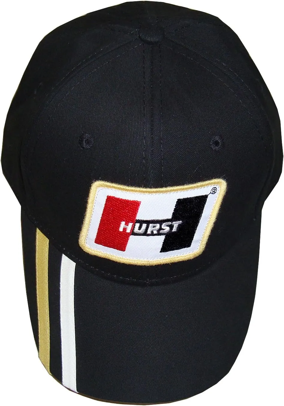 Hurst Stripe Black Hat with Patch: Shifter Wheels Gasser Decal Drag Racing