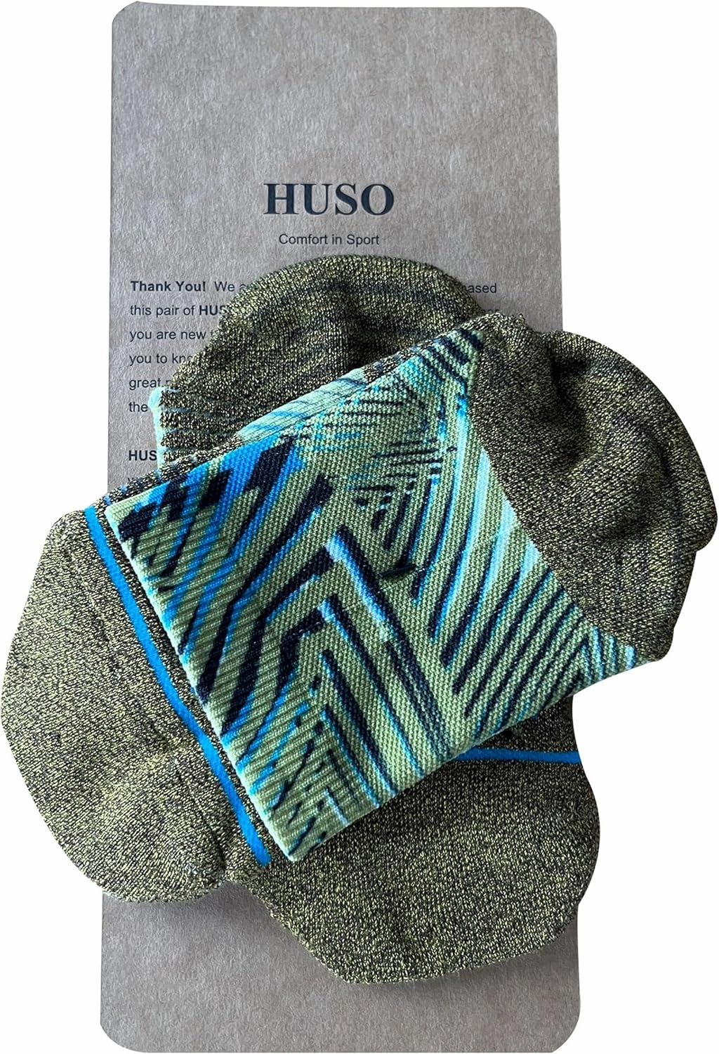 HUSO Mens Womens Quick Dry Striped Print Running Hiking Athletic Quarter Ankle Socks 3, 4, 6 Pairs