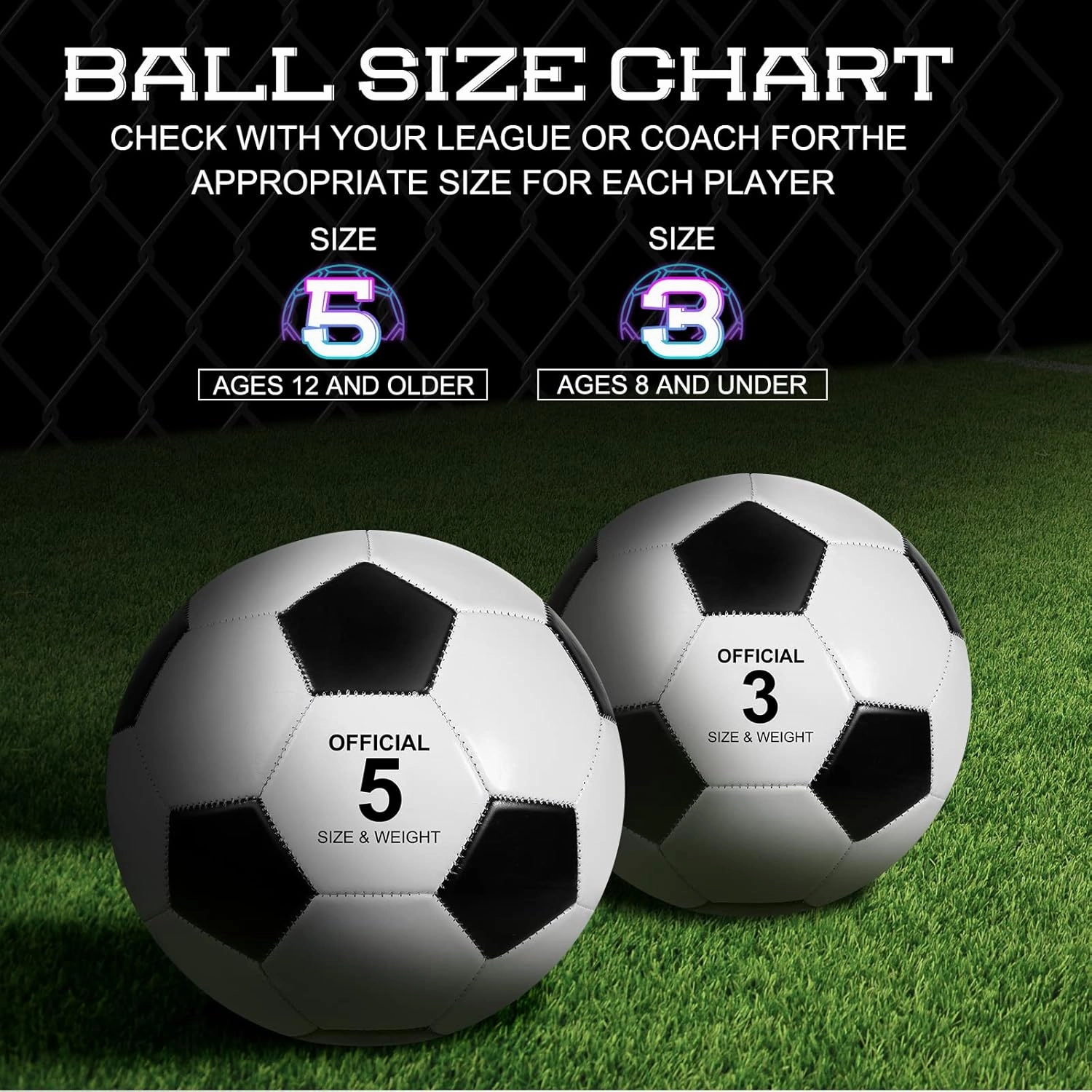 HyDren 12 Packs Soccer Ball with Pump Official Size Soccer Ball for Indoor Outside Game Training Practice Sport Gift for Kids Teens Adults Back to School(Size 5,Black, White)