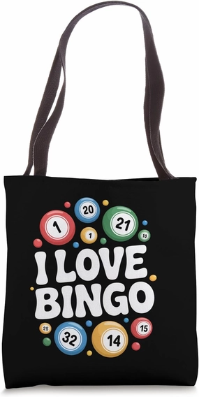 I Love Bingo Enthusiast Bingo Balls Tote Bag