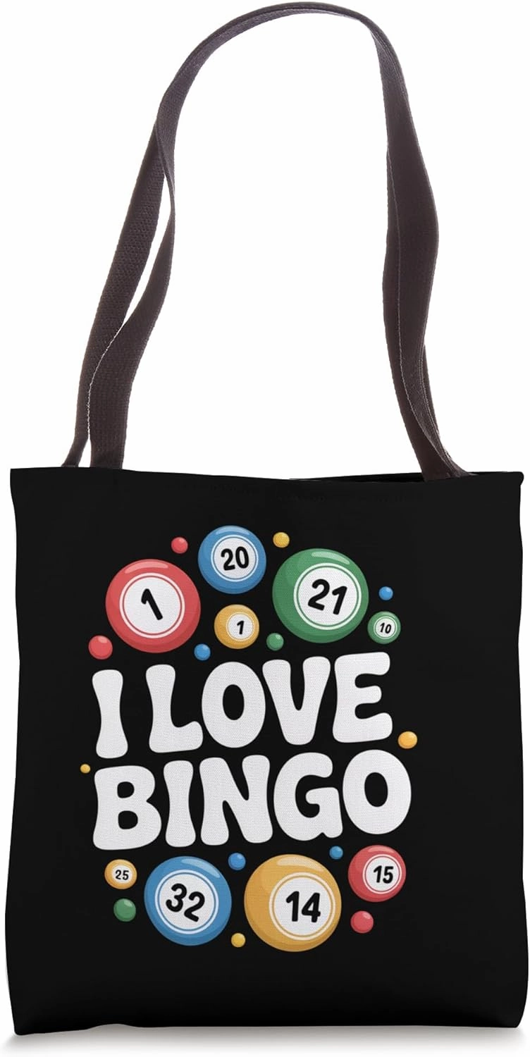 I Love Bingo Enthusiast Bingo Balls Tote Bag