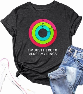 I'm Just Here to Close My Rings Tank Tops Women Rainbow Racerback Workout Tank Top Funny Letter Print Gym Tank