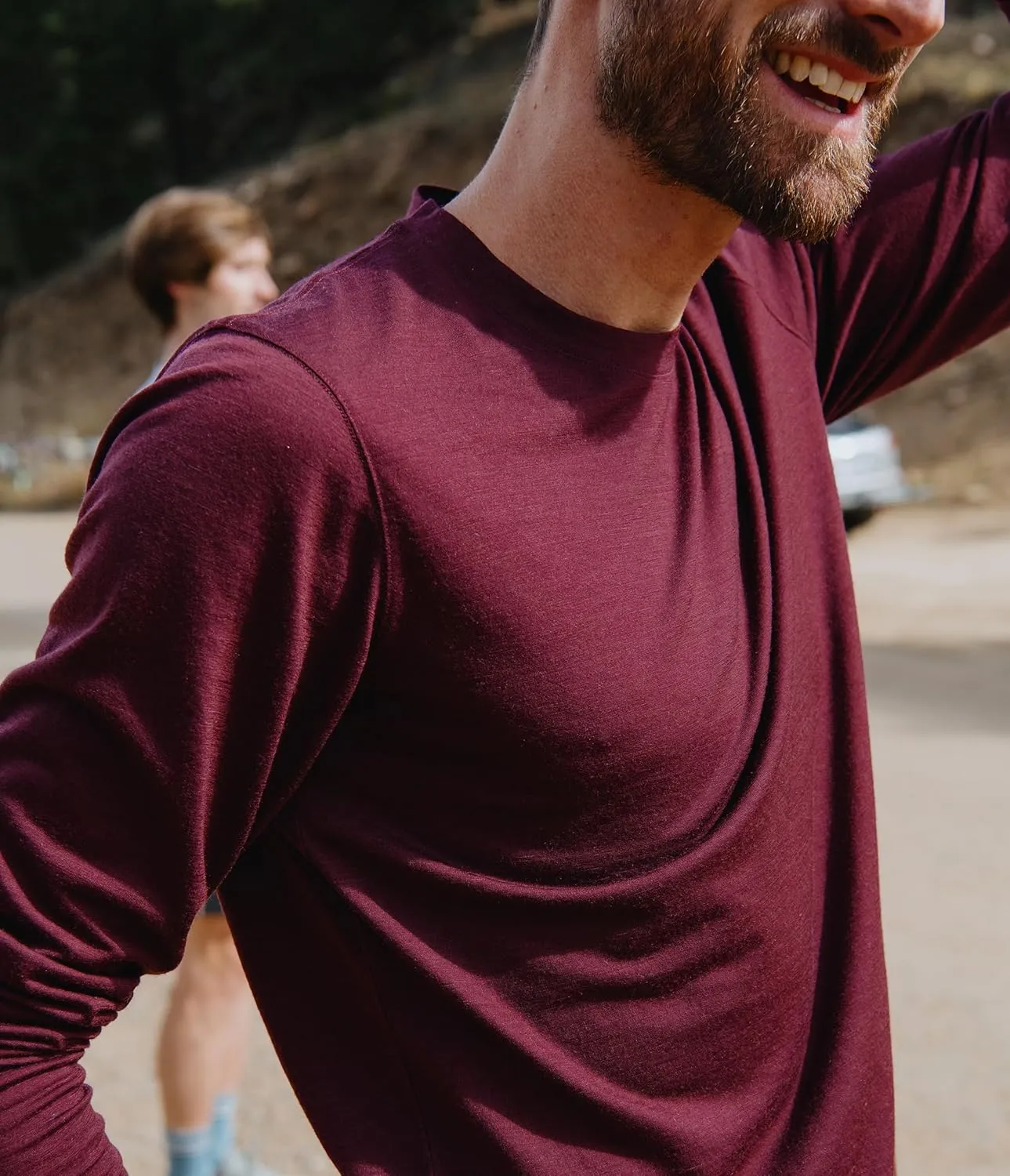 IBEX Merino Wool Men's Journey Long Sleeve Crew Neck Tee | Lightweight, Moisture-Wicking, Soft & Breathable Men's T-Shirt