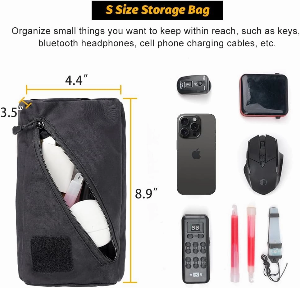 IDOGEAR Tactical Packing Cubes 3 Pieces Set Durable Lightweight Organizers with Zipper, Tool Utility Storage Bag for Travel Outdoor Activities