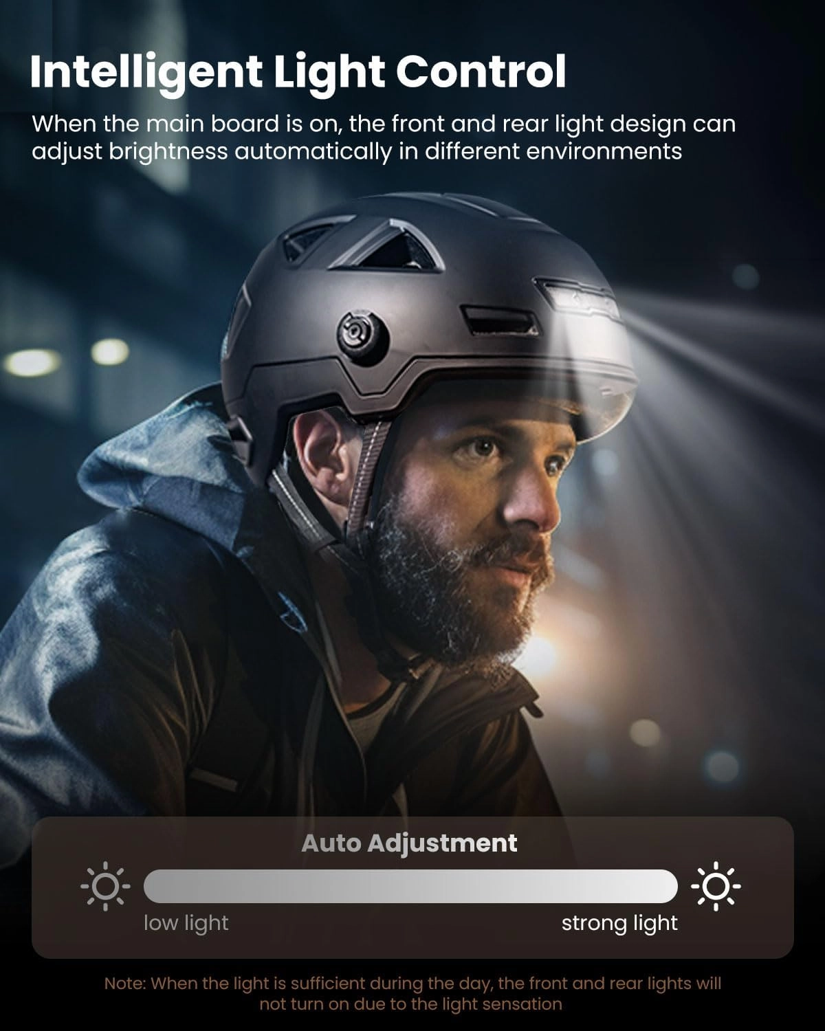 ILM Smart Adult Bike Helmet with Automatic G-Sensor Turn Signal & Brake Warning LED Light Control Road Cycling Helmet E3-12LS