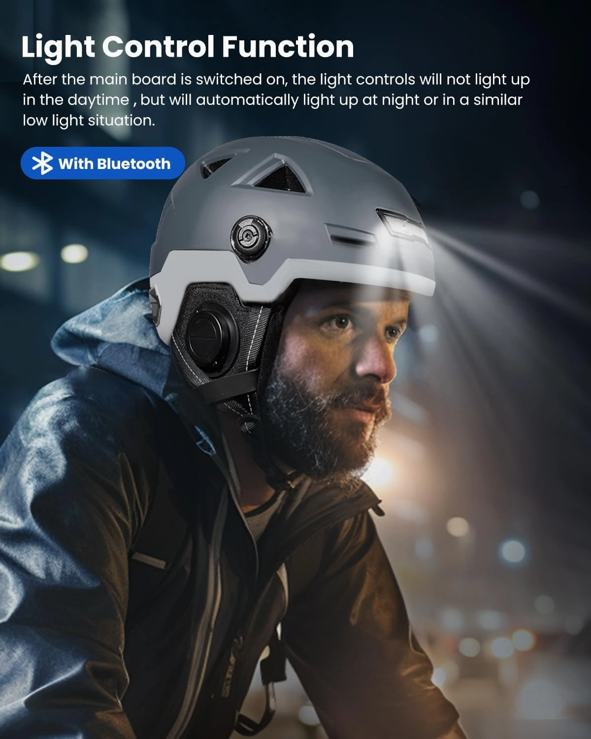 ILM Smart Adult Bike Helmet with Automatic G-Sensor Turn Signal & Brake Warning LED Light Control Road Cycling Helmet E3-12LS