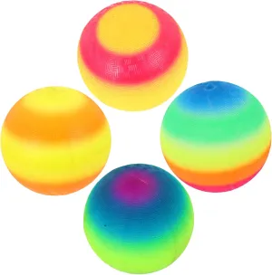 IMIKEYA 4pcs PVC Boys and Girls Playground Balls Patting Kickball Toys Lightweight Rainbow Ball Set for Outdoor School Games