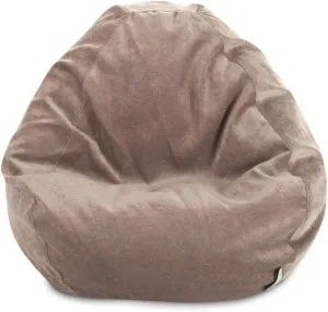 Indoor Bean Bag Chair with Filler Included | 22'' H x 28'' W x 28'' D Size, Solid Pattern in White Color | Removable Zippered Slipcover & Soft Shredded Foam