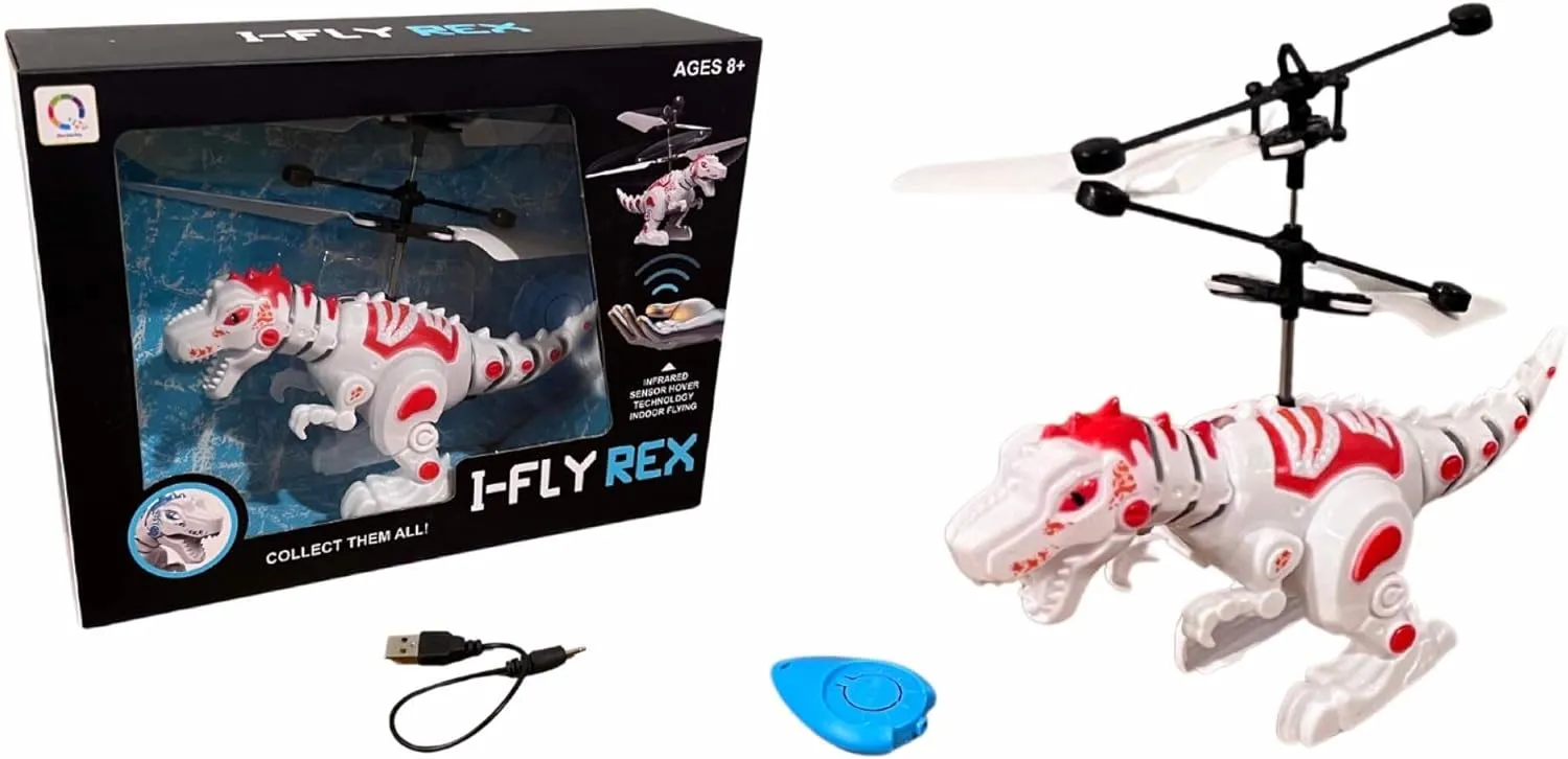 Indoor Flying Dinosaurs with Infrared Sensor Hover Technology and Remote Control Included (Red)