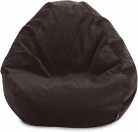Indoor Bean Bag Chair with Filler Included | 23'' H x 35'' W x 35'' D Size, Solid Pattern in Brown Color | Removable Zippered Slipcover & Soft Shredded Foam