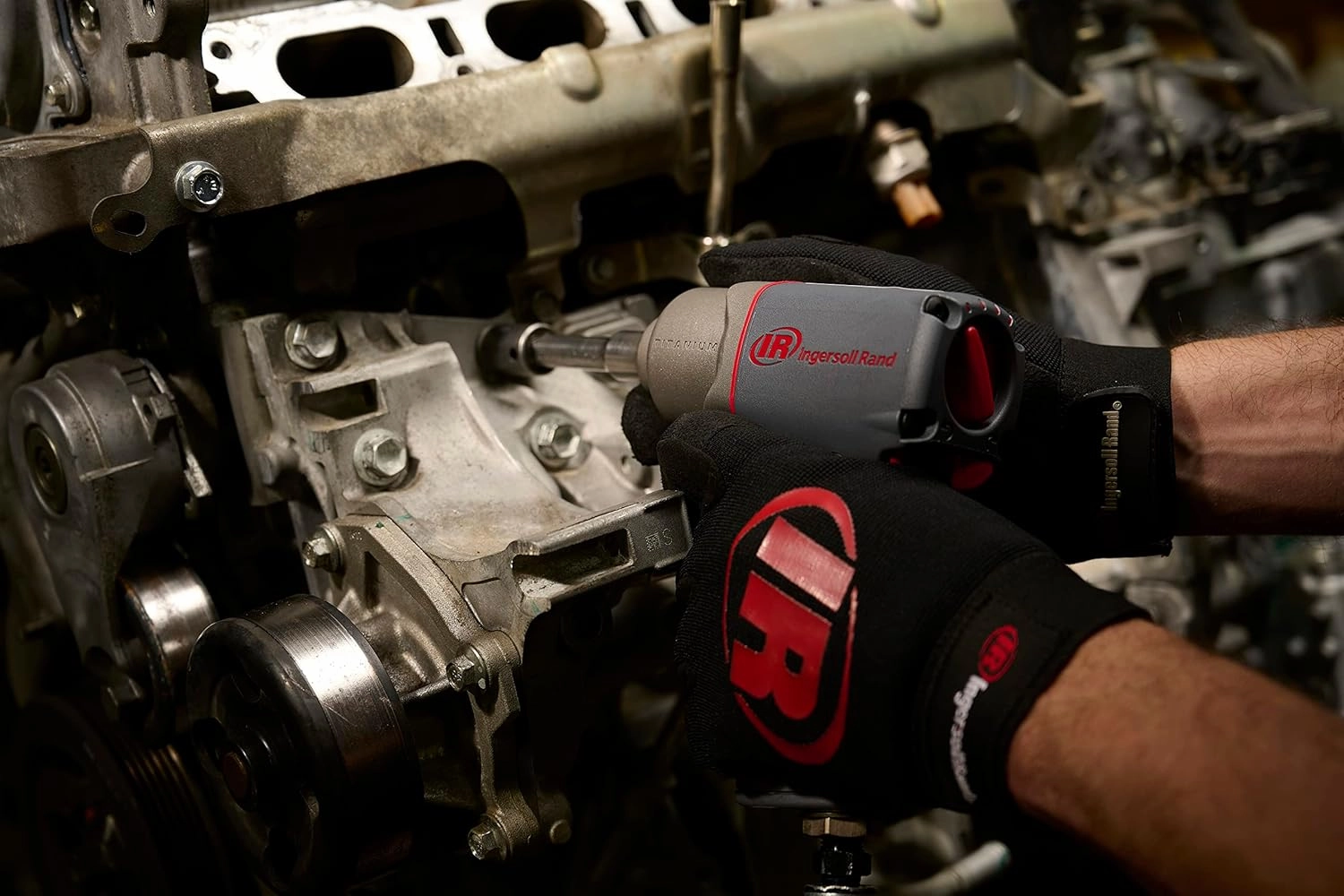 Ingersoll Rand 2115QTiMAX 3/8” Drive Air Impact Wrench, Quiet Tool, Lightweight 2.5 lb Design, Powerful Reverse Torque Output Up to 300 ft lbs, 7 Vane Motor, Max Control, Gray