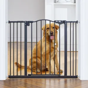 InnoTruth 29-39.6” Baby Gate for Stairs & Doorways, 30" Tall Pressure Mount Pet Gates, Easy Step Auto Close Both Sides Walk Thru Child Gate, Dual-Lock Safety Design and One-Hand Operation, Black