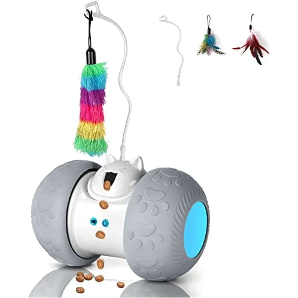 Interactive Cat Toys for Indoor Cats, Automatic Kitten Toys Electronic with Mouse and 3 Feathers for Cats to Play Alone Exercise