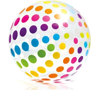 Intex Jumbo Inflatable Glossy Big Polka-Dot Colorful Giant Beach Ball (20 Pack)