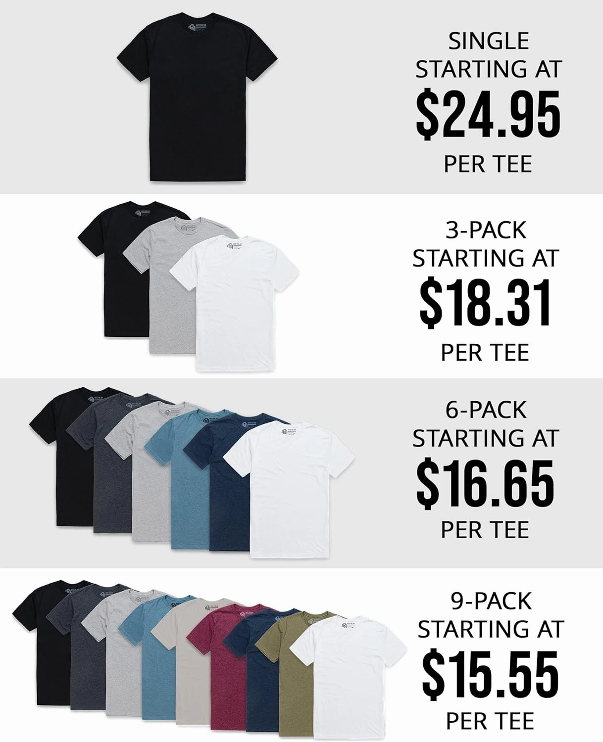 INTO THE AM Mens T Shirt - Short Sleeve Crew Neck Soft Fitted Tees S - 4XL Fresh Classic Tshirts