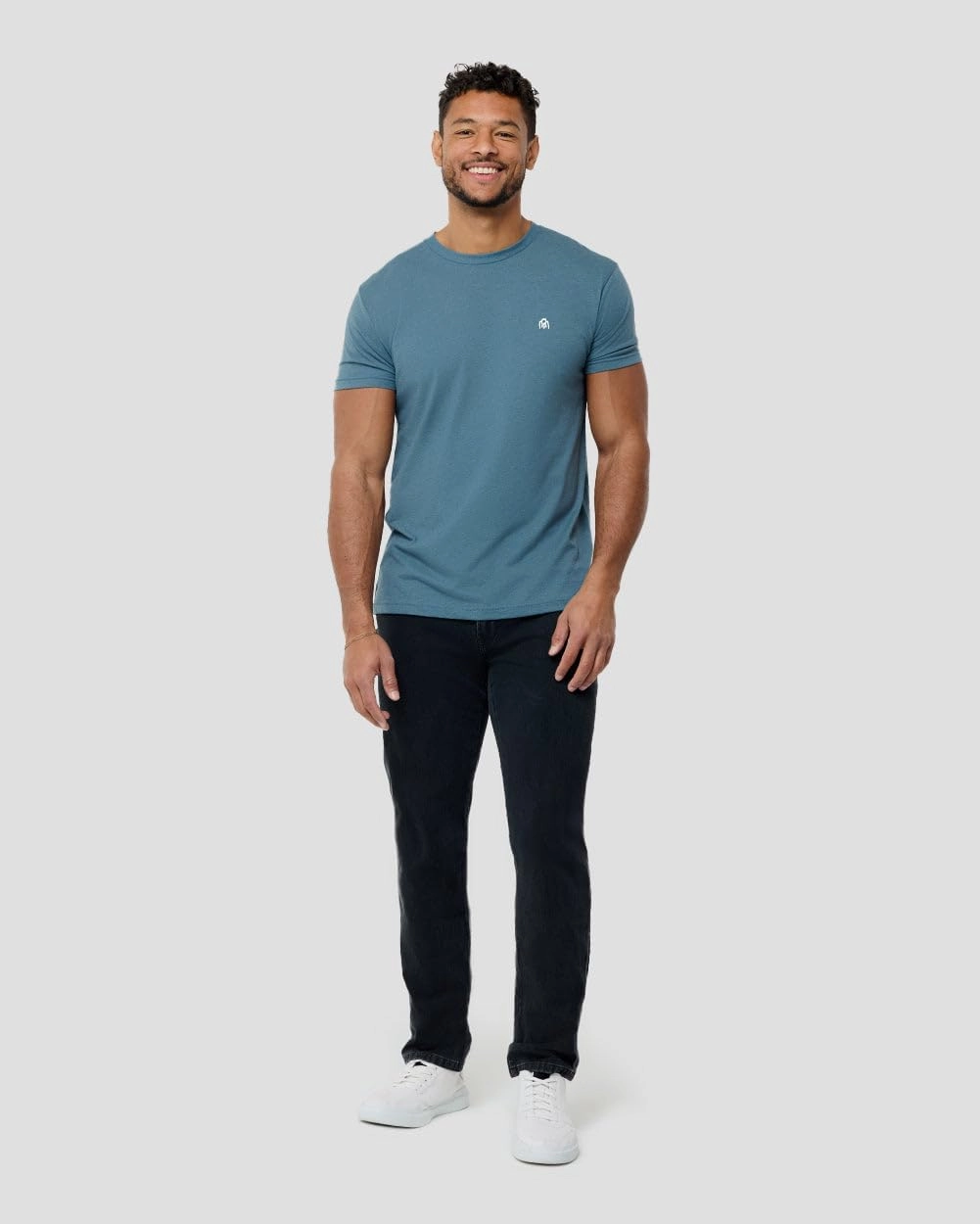 INTO THE AM Mens T Shirt with Logo - Short Sleeve Crew Neck Soft Fitted Tees S - 4XL Fresh Classic Basic Tshirts
