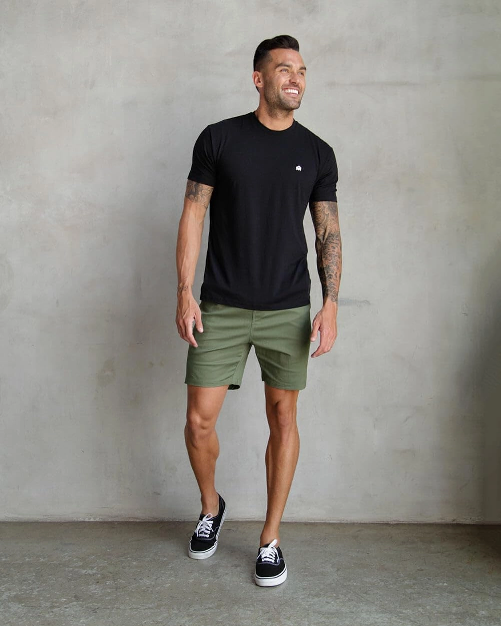 INTO THE AM Mens T Shirt with Logo - Short Sleeve Crew Neck Soft Fitted Tees S - 4XL Fresh Classic Basic Tshirts