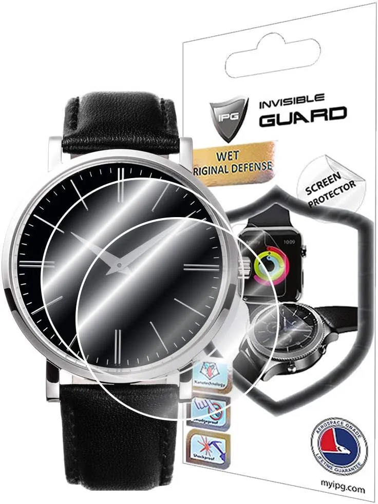 IPG for Universal Round Watch Screen Protector (2 Units) Hydrogel Film Bubble Free Anti-Scratch Invisible Protection Good for Smart Watch Too Size Options are Available (37 mm Diameter)