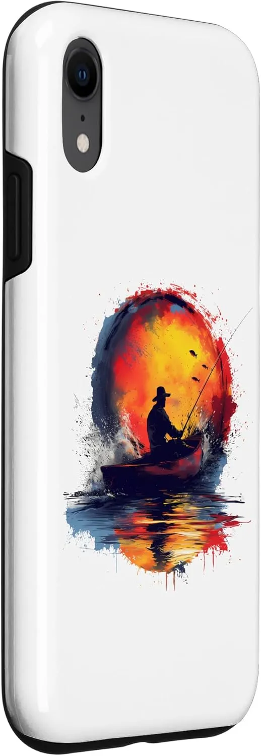 iPhone XR Canoe Fishing Riverside Serenity Case
