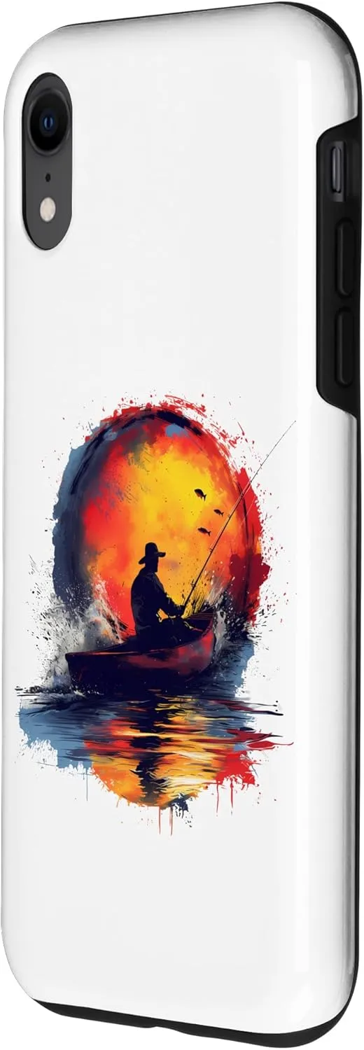 iPhone XR Canoe Fishing Riverside Serenity Case